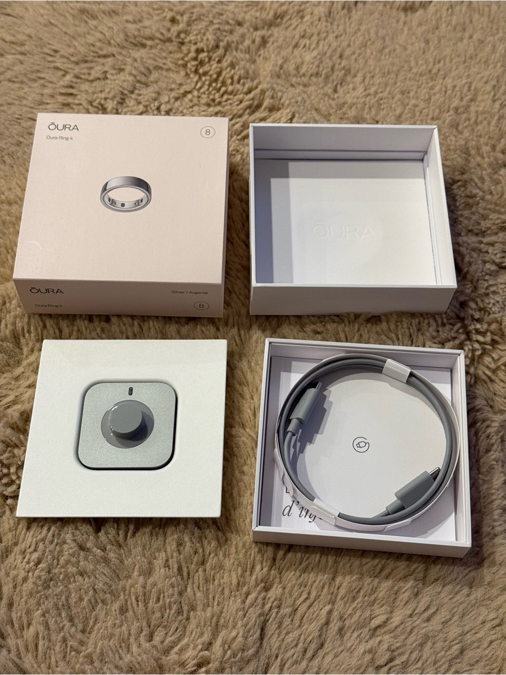 BRAND NEW OEM Oura Ring 4 Charger Dock & Cable - Size 8